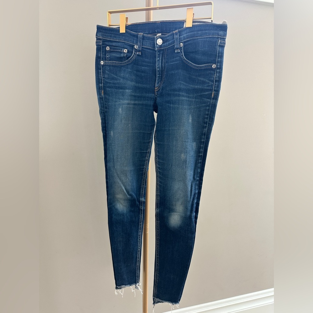 Rag & Bone The Kensington Skinny Jeans Hi-Low Hem Size 28